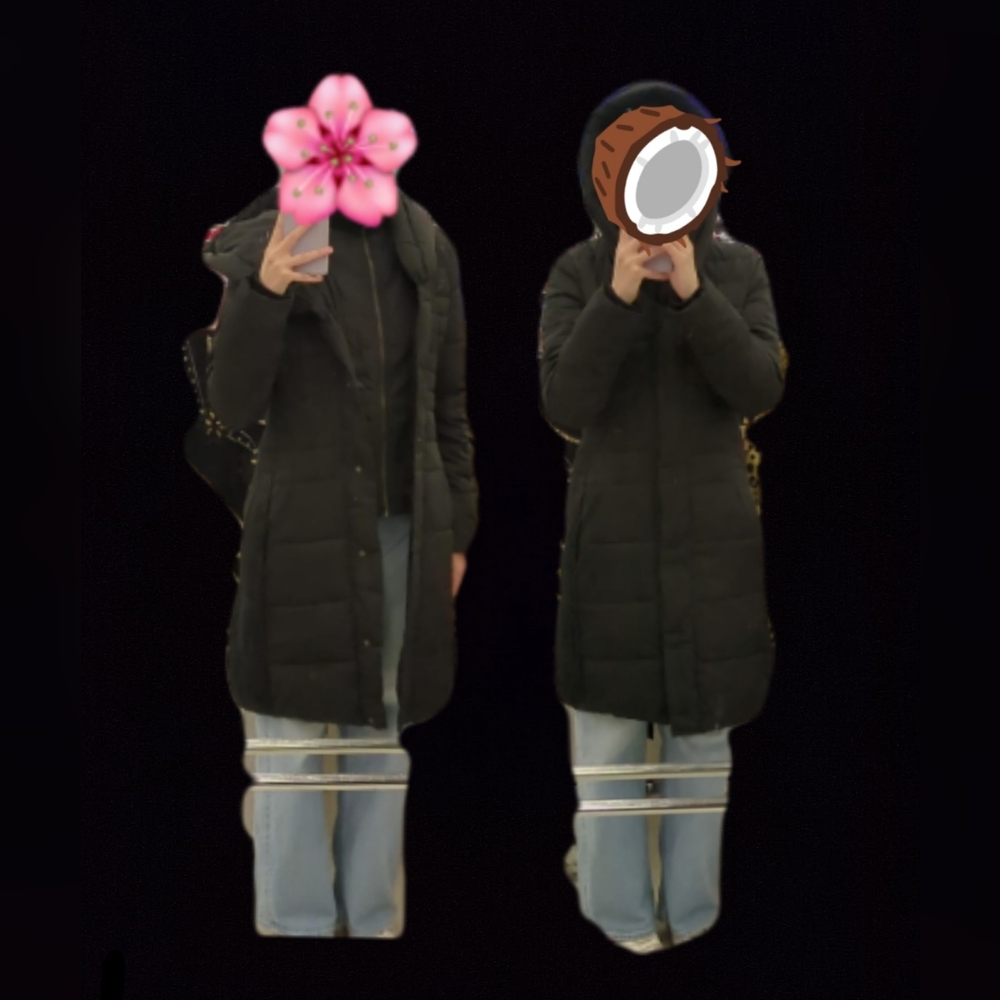 Black Long Puffer Coat - Picture 3 of 7